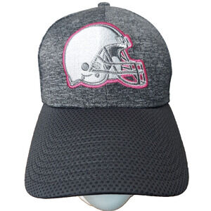 Woman NFL Breast Cancer Hat S/M Ball Cap Gray Pink 39 Thirty Football Embroider